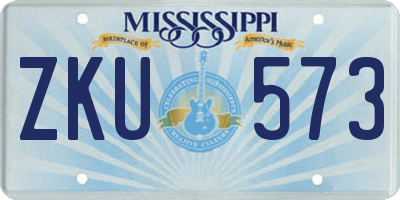 MS license plate ZKU573