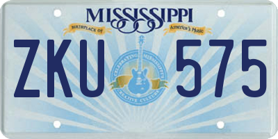 MS license plate ZKU575