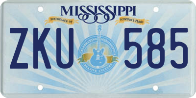 MS license plate ZKU585