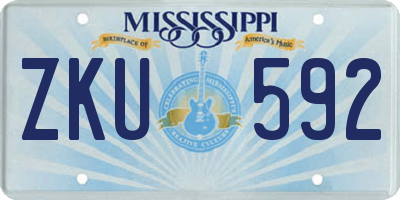 MS license plate ZKU592