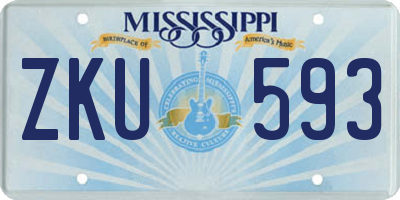 MS license plate ZKU593
