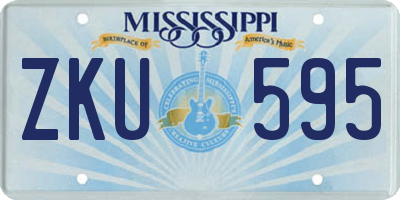 MS license plate ZKU595