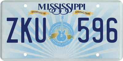 MS license plate ZKU596