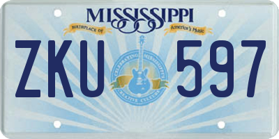 MS license plate ZKU597