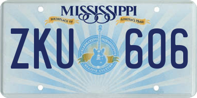 MS license plate ZKU606