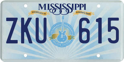MS license plate ZKU615