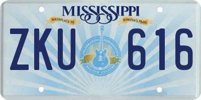 MS license plate ZKU616