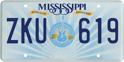 MS license plate ZKU619