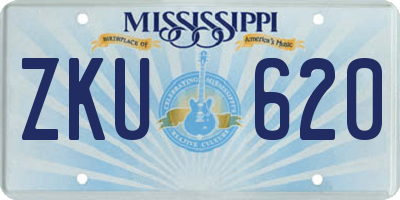 MS license plate ZKU620