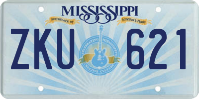 MS license plate ZKU621