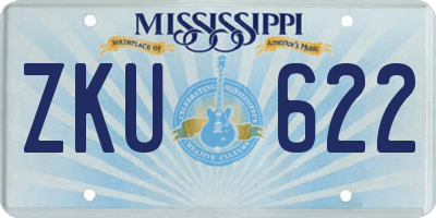 MS license plate ZKU622