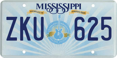 MS license plate ZKU625