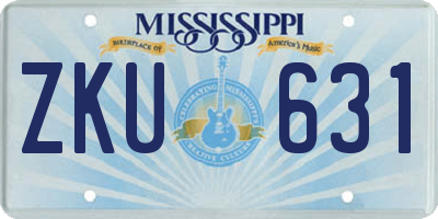 MS license plate ZKU631