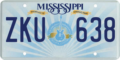 MS license plate ZKU638