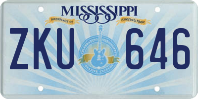 MS license plate ZKU646