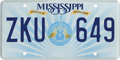 MS license plate ZKU649