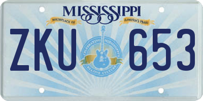 MS license plate ZKU653