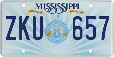 MS license plate ZKU657