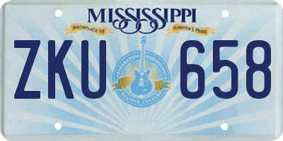 MS license plate ZKU658