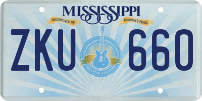 MS license plate ZKU660