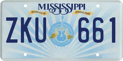 MS license plate ZKU661