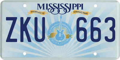 MS license plate ZKU663