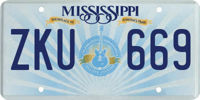 MS license plate ZKU669