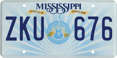 MS license plate ZKU676