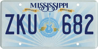 MS license plate ZKU682