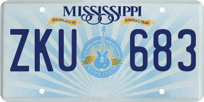 MS license plate ZKU683