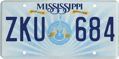 MS license plate ZKU684