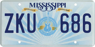 MS license plate ZKU686