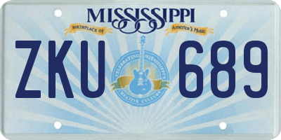 MS license plate ZKU689