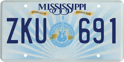 MS license plate ZKU691