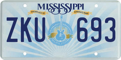MS license plate ZKU693