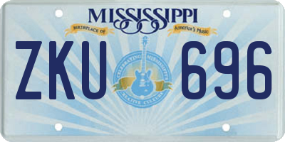 MS license plate ZKU696