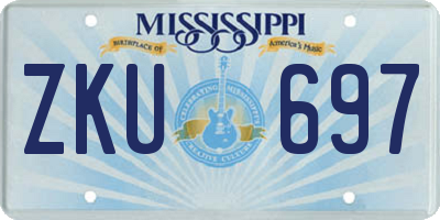 MS license plate ZKU697