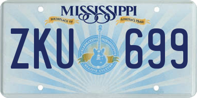 MS license plate ZKU699