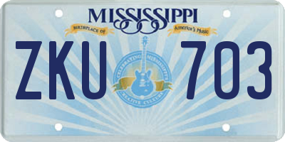 MS license plate ZKU703