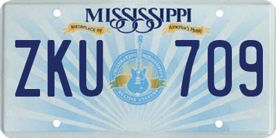 MS license plate ZKU709