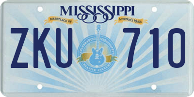 MS license plate ZKU710