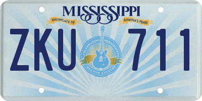 MS license plate ZKU711