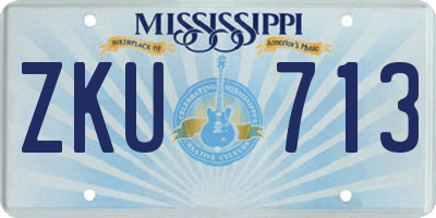 MS license plate ZKU713
