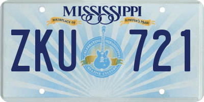 MS license plate ZKU721