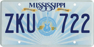 MS license plate ZKU722