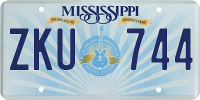 MS license plate ZKU744