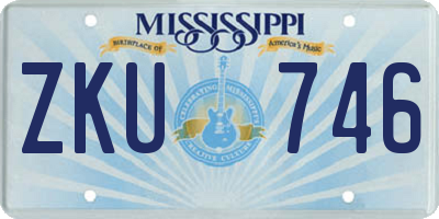 MS license plate ZKU746