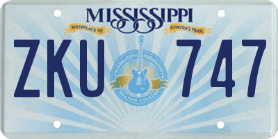 MS license plate ZKU747