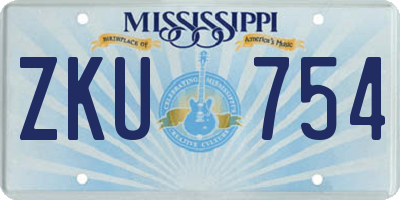 MS license plate ZKU754