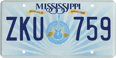 MS license plate ZKU759
